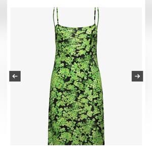 Stine Goya Lydia Slip Dress in Pointilism Green Floral Size Small NWT